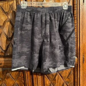 Lululemon Athletica Gray Camo Athletic Shorts